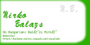mirko balazs business card